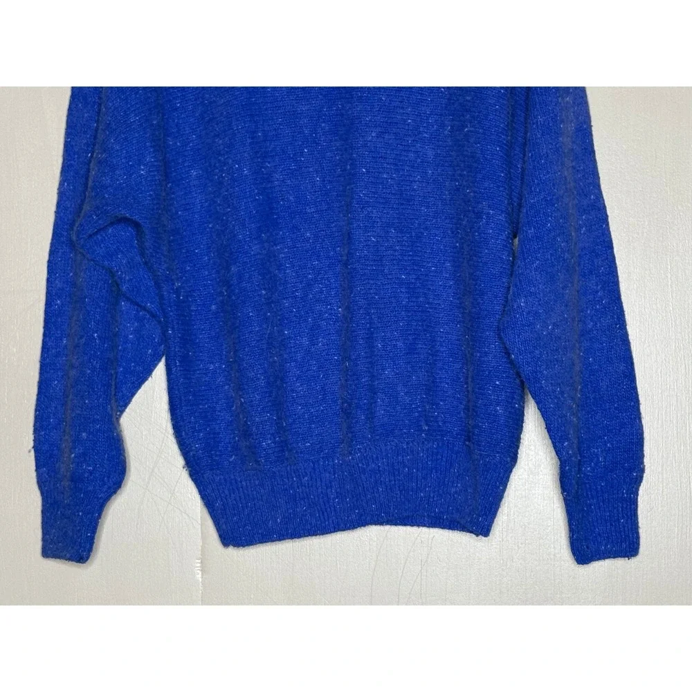 RAOUL Cobalt Blue Beaded Sweater Skirt Set Womens Small Vintage Two Piece